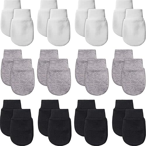 12 Pairs Newborn Baby Mittens Infant Toddler Gloves No Scratch Mittens Gloves for 0-6 Months Baby Boys Girls