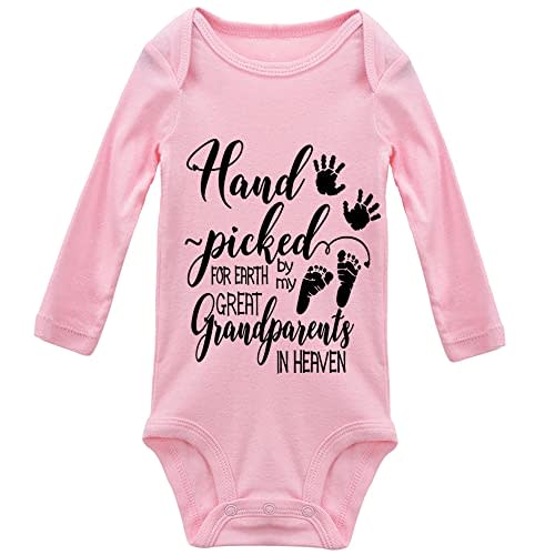 YCICIVDee Hand Picked For Earth by My Great Grandparents In Heaven Newborn Onesie Unisex Bodysuit Rompers