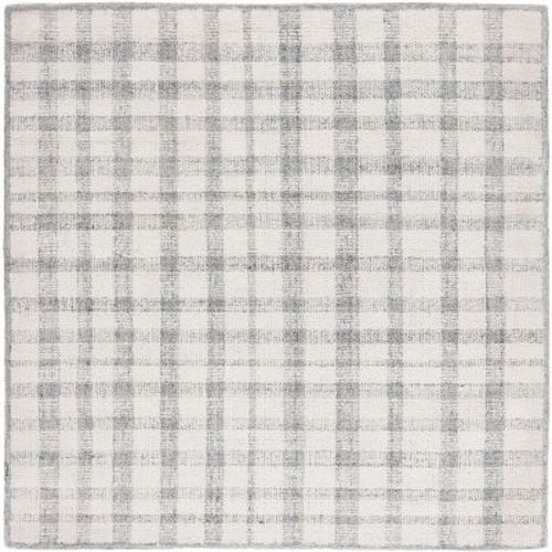 Abstract ABT648 Hand Tufted Indoor Area Rug - Ivory/Grey - 6'x6' - Safavieh