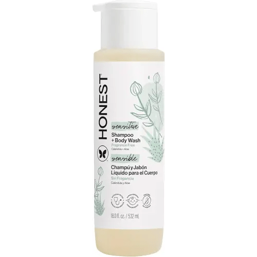 The Honest Company Shampoo & Body Wash, Tear-Free, Fragrance-Free, 18 fl oz