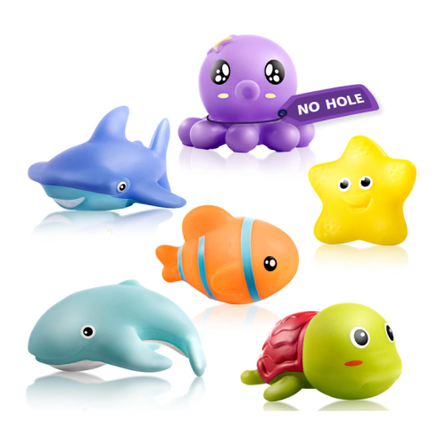 Hely Cancy Infant Bath Toys for 18 Months - No Hole Animal Bathtub Toys, Baby Bath Tub Toys