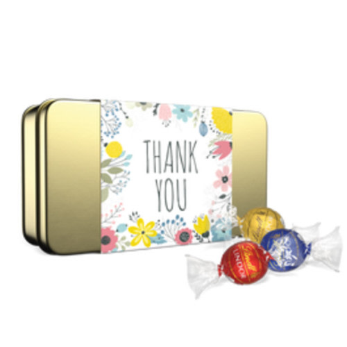 Lindt Assorted LINDOR Truffles Thank You Gift Tin - 12 pieces