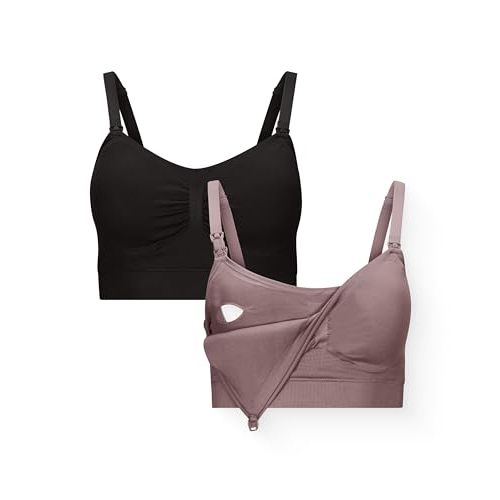 Kindred Bravely Essentials Pumping and Nursing Bras, Hands Free, Nursing Bras for Breastfeeding, 2 Pack