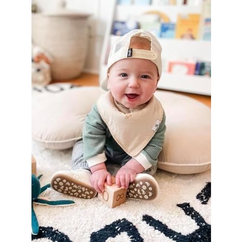 Diaper Squad 10-Pack Organic Baby Bandana Bibs for Drooling and Teething - Super Absorbent Triangle Baby Drool Bibs for Boys, Girls, 100% Cotton Extra Soft for Newborn, Infant 0-36 Months (Muted)
