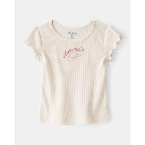 Baby Girl Cowgirl Hat Cotton Short-Sleeve Top - Ivory - OshKosh | Carter's