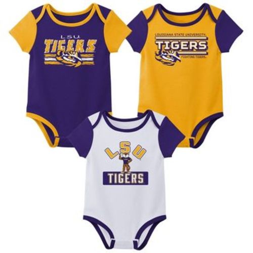 NCAA LSU Tigers Infant Boys' 3pk Bodysuit - 0-3M