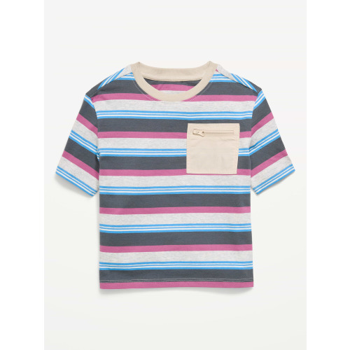 Oversized Short-Sleeve Utility Pocket T-Shirt for Toddler Boys