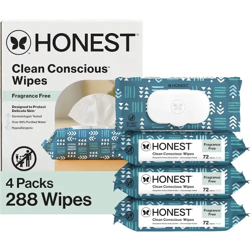 The Honest Company Hypoallergenic Multi-Use Baby Wipes for Sensitive Baby Skin, Balance Blues, 288 Count