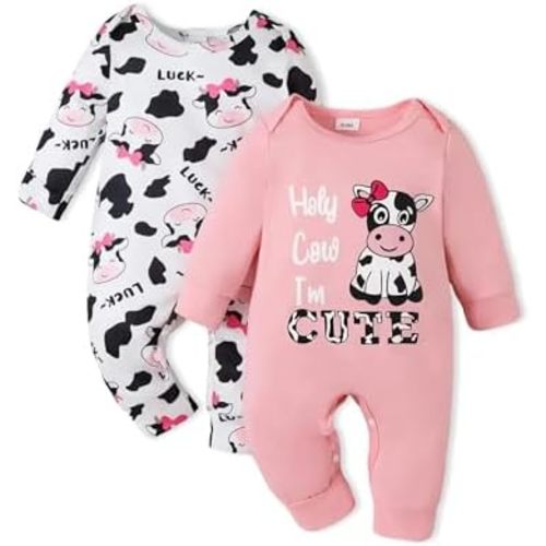 Newborn Baby Girl Clothes Fall Winter Outfits Infant Jumpsuit Letter Print Romper Coming Home Outfit 2Pcs Set