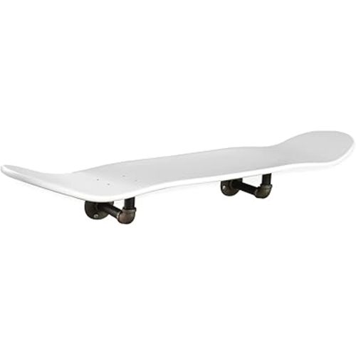 Floating Industrial Style Skateboard Deck Shelf with Pipe Mounting System – Custom Made Indoor Skate Shelving - Maple Wall Mount - 7.75" Dipped White