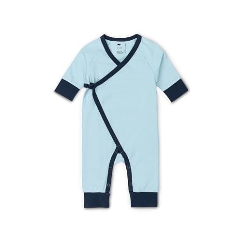 monica + andy Kimono Tie Long Sleeve One Piece, 100% Organic Baby Clothes for Girls & Boys, Preemie, Newborn & Infant