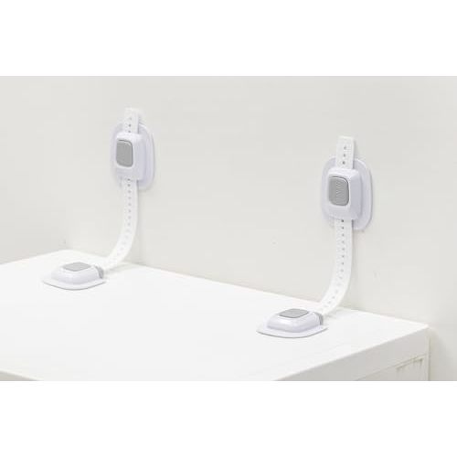 YEYA No Drill Anti Tip Furniture Adjustable Straps Wall Anchors for Baby Proofing with 3M Adhesive (Upgraded 4P)