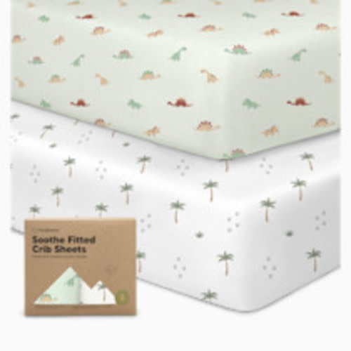 KeaBabies Soothe Fitted Crib Sheets - Roarsome, 2
