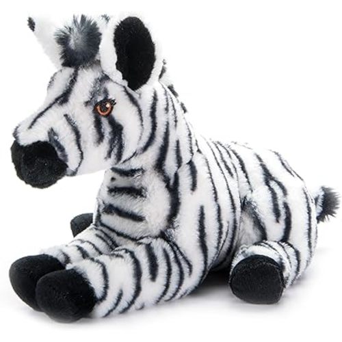 The Petting Zoo Zebra Stuffed Animal Plushie, Gifts for Kids, Earth Keeperz Wildlife Animals, Zoologee Zebra Plush Toy, 12 inches