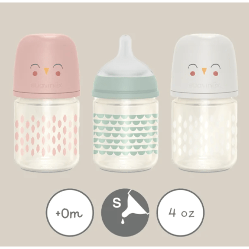 4oz Suavinex Bonhomia Glass Bottle - Pink