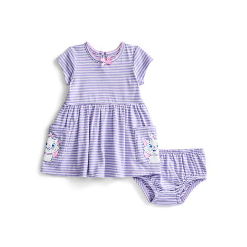 Disney Classics Marie Baby Girls Print Dress and Matching Diaper Cover Set, 2-Piece, Sizes 0/3M-6/9M