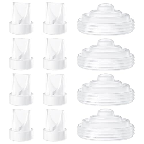 TOVVILD 12 Pack Pump Parts, 8PCS Duckbill Valves 4PCS Silicone Diaphragm Compatible with Momcozy M5, Replace Mom Cozy M5 Replacement Parts