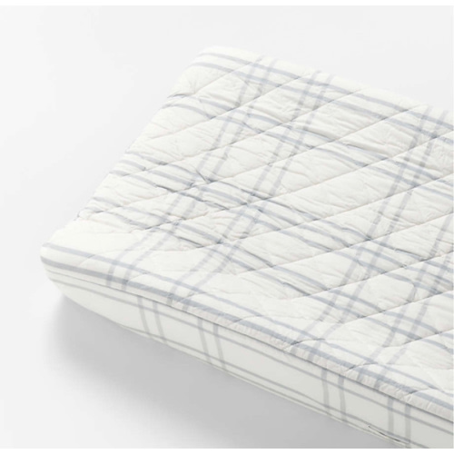 Stax Mist Blue Organic Cotton Baby Changing Pad Cover