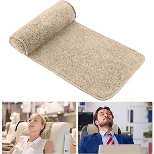 Weysat Neck Head Pillow for Recliner Chair Non Slip Fleece Adjustable Neck Roll Support Headrest Pillow for Travel Home Office Recliner Couch Sofa Armchair(Light Camel)