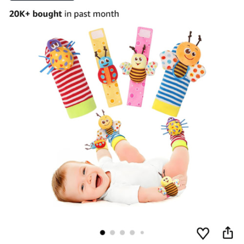 Bloobloomax Baby Rattles Toys for 0-12 Month, Infant Girl Boy Toys for Babies 3-6 Months, Newborn Hand & Foot Toys for 0 to 9 Months, Baby Shower Gifts Set with Wrist Rattle Socks