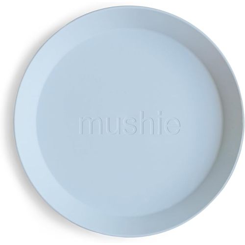 mushie Round Dinnerware Plates for Kids | Made in Denmark, Set of 2 (Powder Blue)