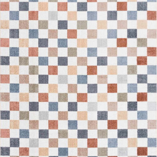 Alie Colorful Checkered Washable Rug | Colorful Checkered Rug