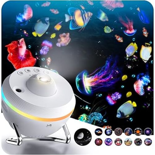 Jellyfish Projector, 13 in 1 Star Projector with Shooting Stars & 4 Varicolored Lighting Effects, Auto Timer Planetarium for Bedroom, Ocean Wave Night Light Projector for Kids Adults