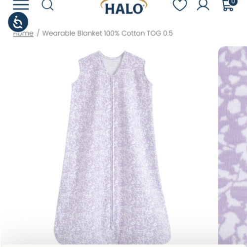 Aster Flowers Cotton Wearable Baby Blanket L | HALO