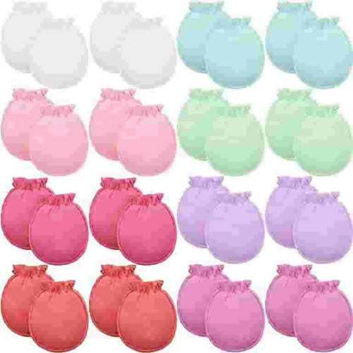 DEFNES 16 Pairs Newborn Baby Cotton Mittens No Scratch Gloves Unisex Newborn Mittens for baby Boys Girls 0-6 Months
