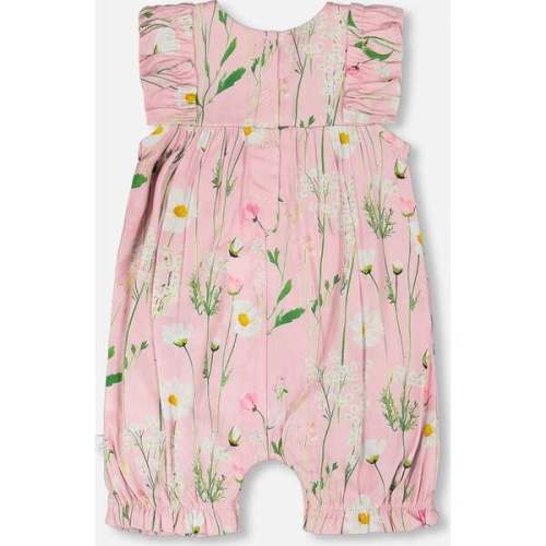 Viscose Romper, Pink Printed Flowers - Deux par Deux | Maisonette