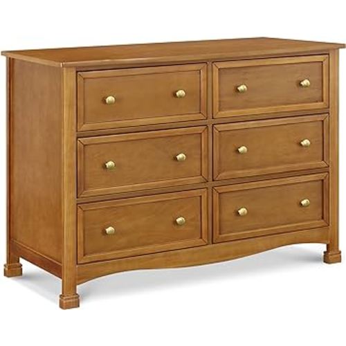 DaVinci Kalani 6-Drawer Baby Dresser for Nursery - Wooden Double Chest of Drawers for Kids, Boys & Girls - Multi-Purpose Storage Dresser for Bedroom, Living Room & Hallway - Easy to Assemble, Chestnut