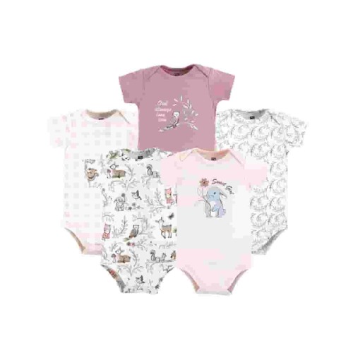 Hudson Baby Bodysuits, 5-Pack, Newborn-18 Months