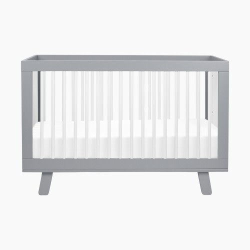 babyletto Hudson 3-in-1 Convertible Crib with Toddler Bed Conversion Kit - Grey/White