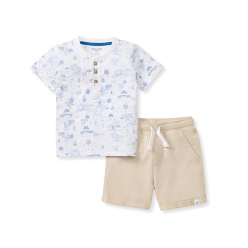 Burt's Bees Baby baby-boys Shirt and Shorts Set, Top & Bottom Outfit Bundle, 100% Organic Cotton