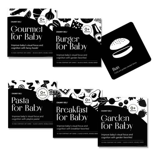 High Contrast Black & White Baby Cards 5-Pack | Chunky Deli