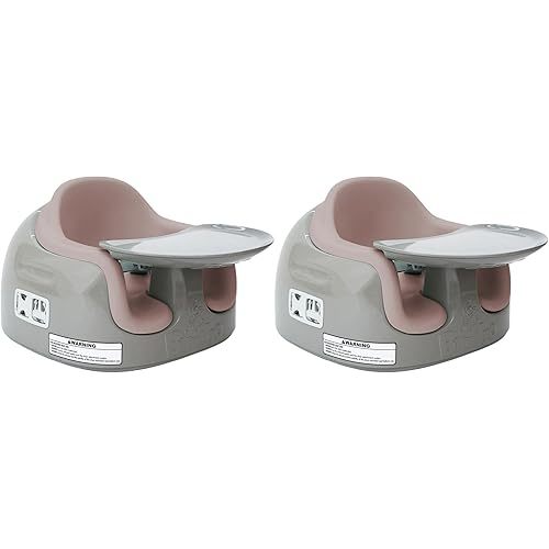 Bumbo 2 Pack 3-in-1 Multi-Seat for 6 to 36 Months, Travel Baby Feeding & Play Floor Seat, All-in-One Portable Booster with Tray & Toddler High Chair, Breige/Sonoran Rose (2 Pack)