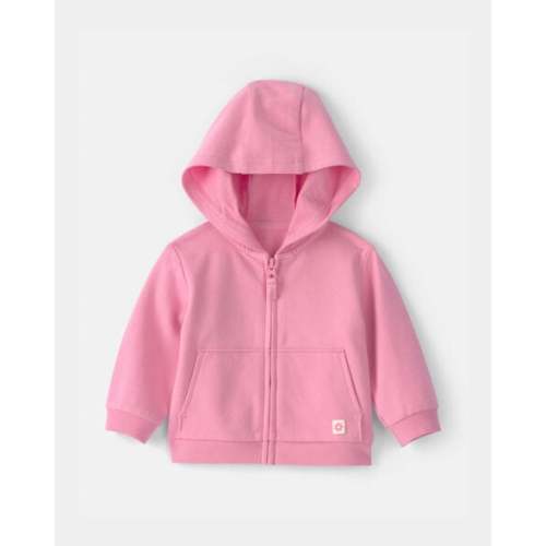 Baby Girl French Terry Zip-Up Hoodie - Pink | Carter's
