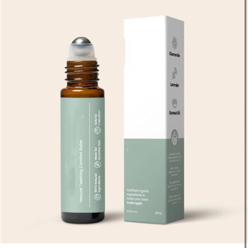 Mamas Teether: Teething Roller, Teething Roller All Natural for Babies, 𝐓eething 𝐑oller, Baby 𝐓eething Oil 𝐑oller, Natural Gentle Relief 𝐑oller (1PC)