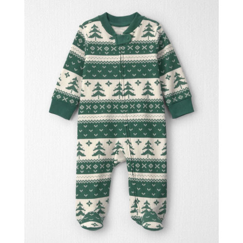 Baby Fair Isle Waffle Knit Sleep & Play Pajamas Made with Organic Cotton - Little Planet | Carter's