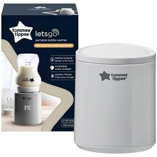 Tommee Tippee LetsGo Portable Travel Bottle Warmer USB Rechargeable Electric Bottle Warmer Lightweight Travel Friendly