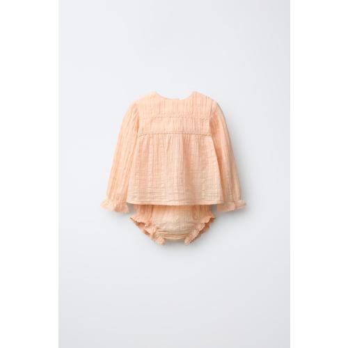 TEXTURED BLOUSE AND BOTTOMS SET - Light pink | ZARA United States