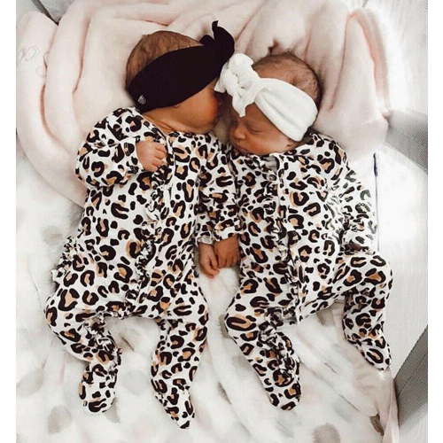 Newborn Baby Girl Boy Leopard print Clothes Romper Bodysuit Jumpsuit Outfits
