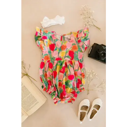 Baby Hattie Romper in Tulips