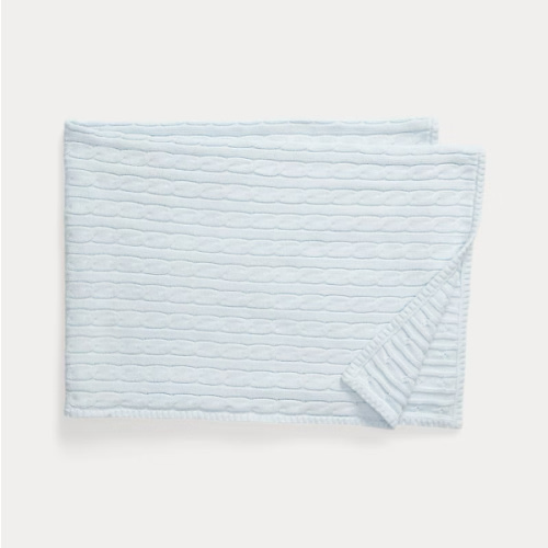 Cable-Knit Cotton Baby Blanket