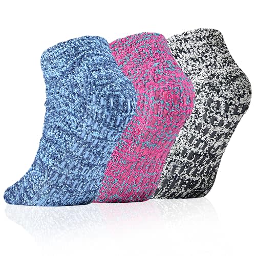 Slipper Socks Women Short Fuzzy Socks with Grips Men Warm Winter Non Slip Home Cozy Hospital Grip Ankle Sock