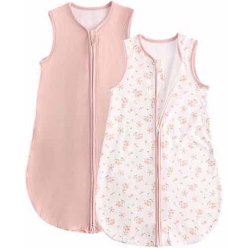 JiAmy Baby Sleeping Bag Cotton Sleep Sack 2 Pack, Unisex Baby Wearable Blanket for Newborn & Infant 0-24 Months