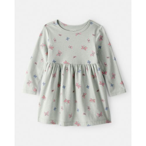 Baby Girl Butterfly Long-Sleeve Knit Dress - Green | Carter's