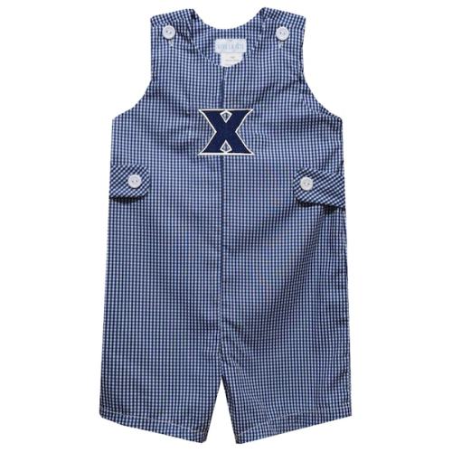 Infant Vive La Fete Navy Xavier Musketeers Gingham Jon Jon Romper