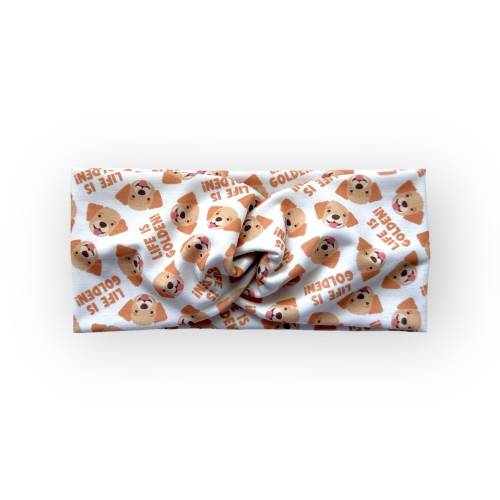 Golden Retriever Headband, Stretch Fabric Headband