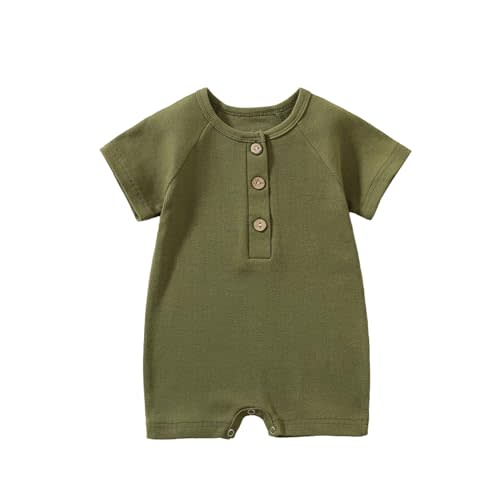 Jomixa Baby Romper – Cotton Newborn Outfit, Short Sleeve Unisex Onesie